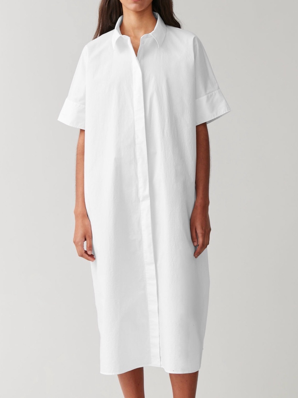 COS White Midi Shirt Dress